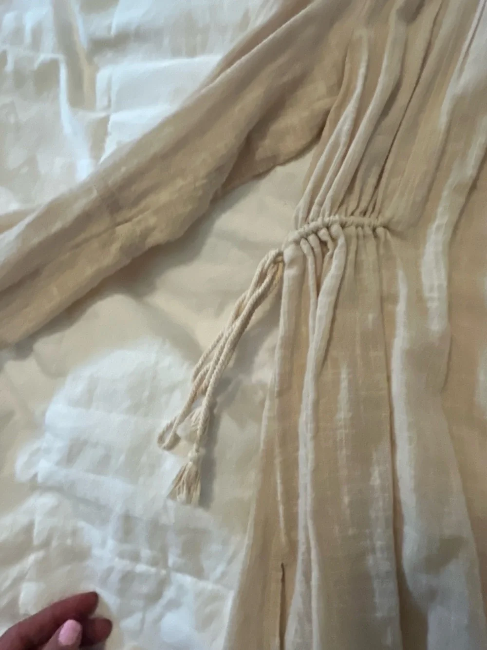 Spell & The Gypsy Neutral Ivory-Tone Button Front Blouse - Picture 4 of 6